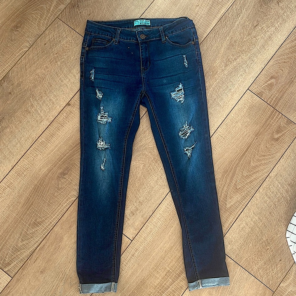 Wax Jean Butt I Love You Jeans Ripped Distressed Size 7